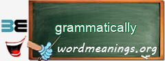 WordMeaning blackboard for grammatically